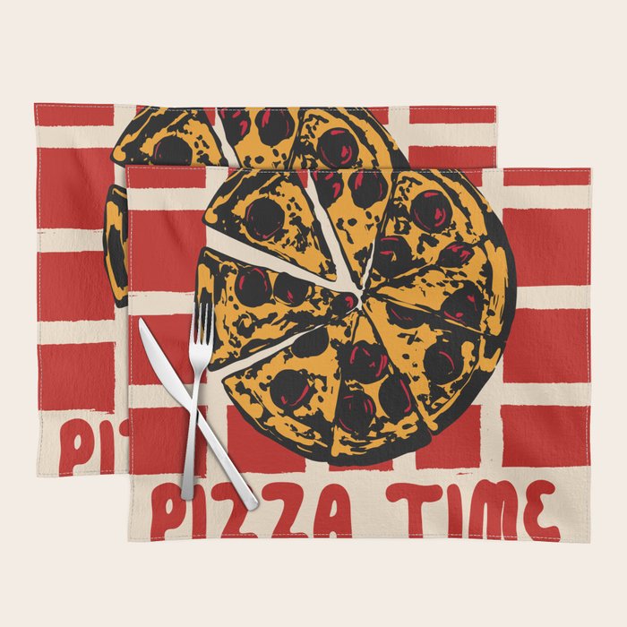 Pizza Time Retro Illustration Placemat Gallery Image 1