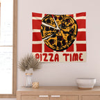 Pizza Time Retro Illustration Wall Tapestry Gallery Image 2