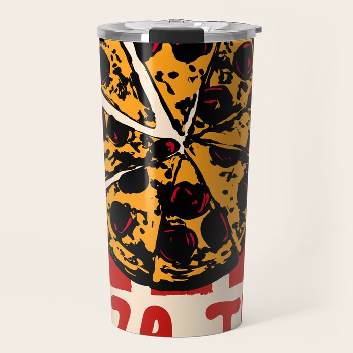 Pizza Time Retro Illustration Travel Mug Gallery Image 1