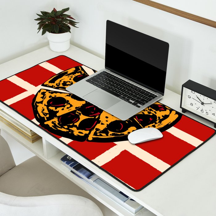 Pizza Time Retro Illustration Desk Mat Gallery Image 2