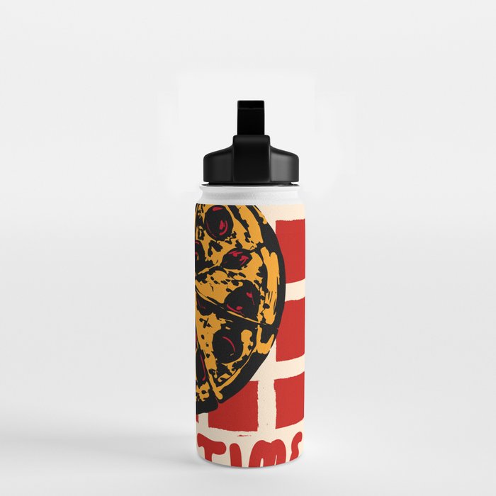 Pizza Time Retro Illustration Water Bottle Gallery Image 2