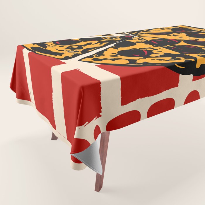 Pizza Time Retro Illustration Tablecloth Gallery Image 1