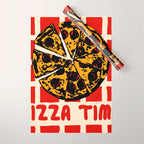 Pizza Time Retro Illustration Wrapping Paper Gallery Image 1