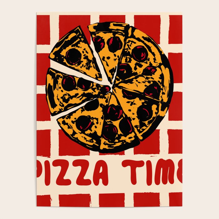 Pizza Time Retro Illustration Poster Gallery Image 4