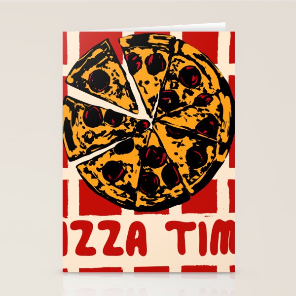 Pizza Time Retro Illustration Stationery Card Gallery Image 2