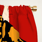 Pizza Time Retro Illustration Window Curtain Gallery Image 2