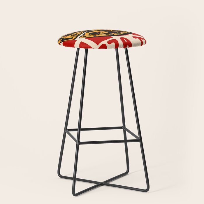 Pizza Time Retro Illustration Stool Gallery Image 1