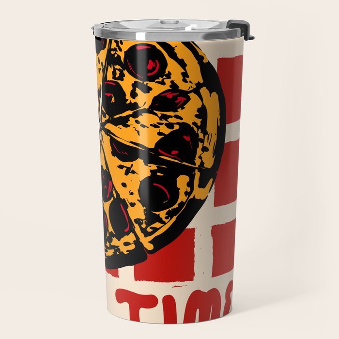 Pizza Time Retro Illustration Travel Mug Gallery Image 2
