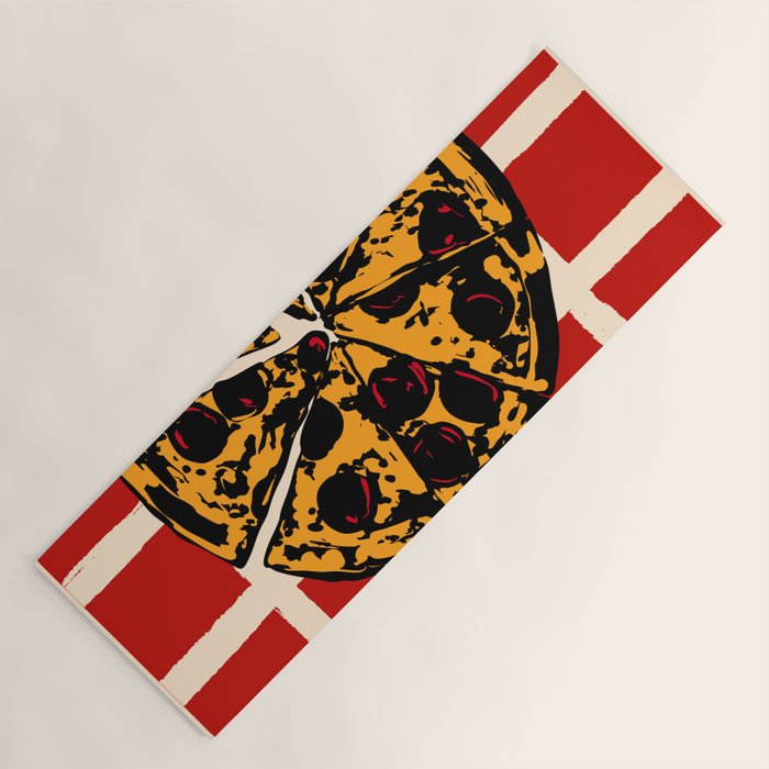 Pizza Time Retro Illustration Yoga Mat Gallery Image 1