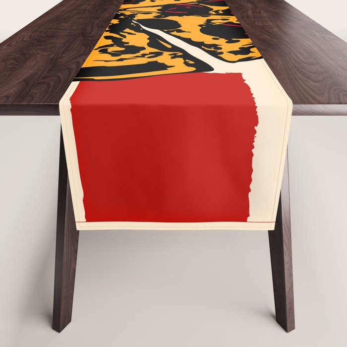 Pizza Time Retro Illustration Table Runner Gallery Image 1