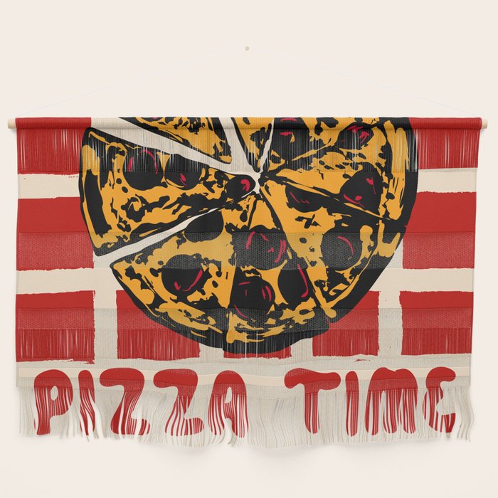 Pizza Time Retro Illustration Wall Hanging Gallery Image 1