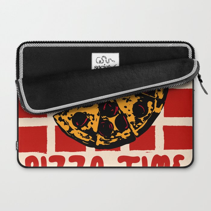 Pizza Time Retro Illustration Laptop Sleeve Gallery Image 2