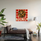 Pizza Time Retro Illustration Wood Wall Art Gallery Image 2