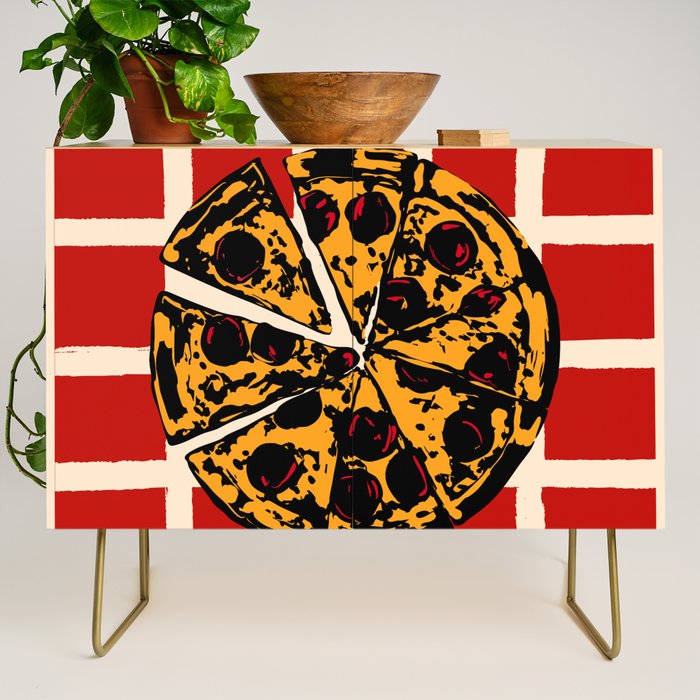 Pizza Time Retro Illustration Credenza Gallery Image 1