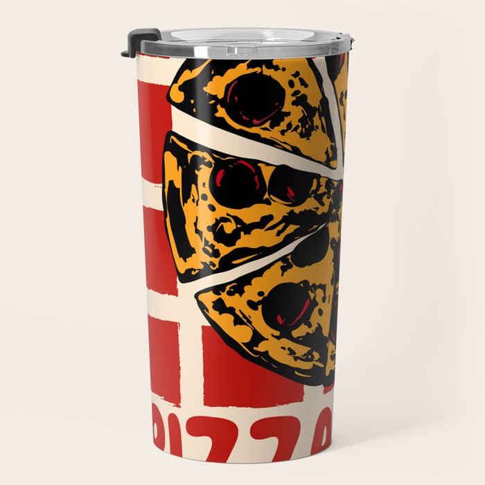 Pizza Time Retro Illustration Travel Mug Gallery Image 3