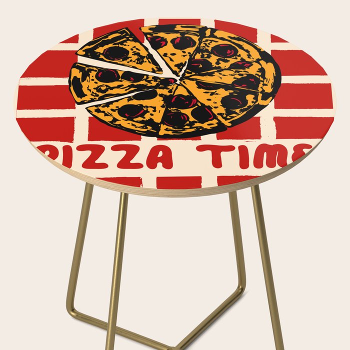 Pizza Time Retro Illustration Side Table Gallery Image 2