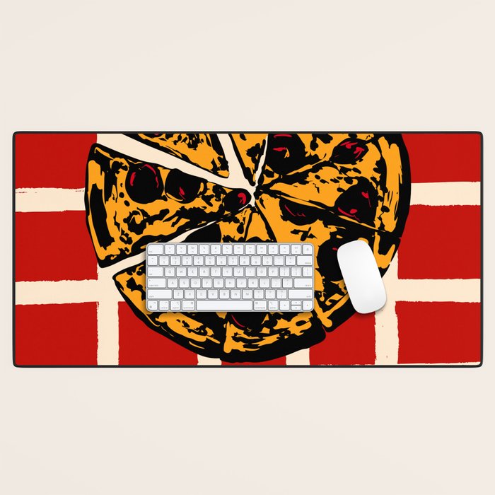 Pizza Time Retro Illustration Desk Mat Gallery Image 1