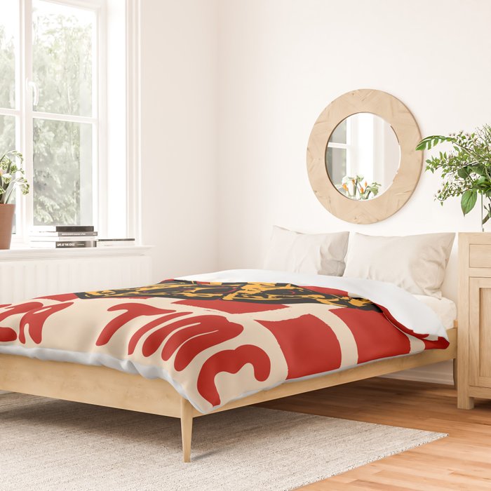 Pizza Time Retro Illustration Duvet Cover Gallery Image 2