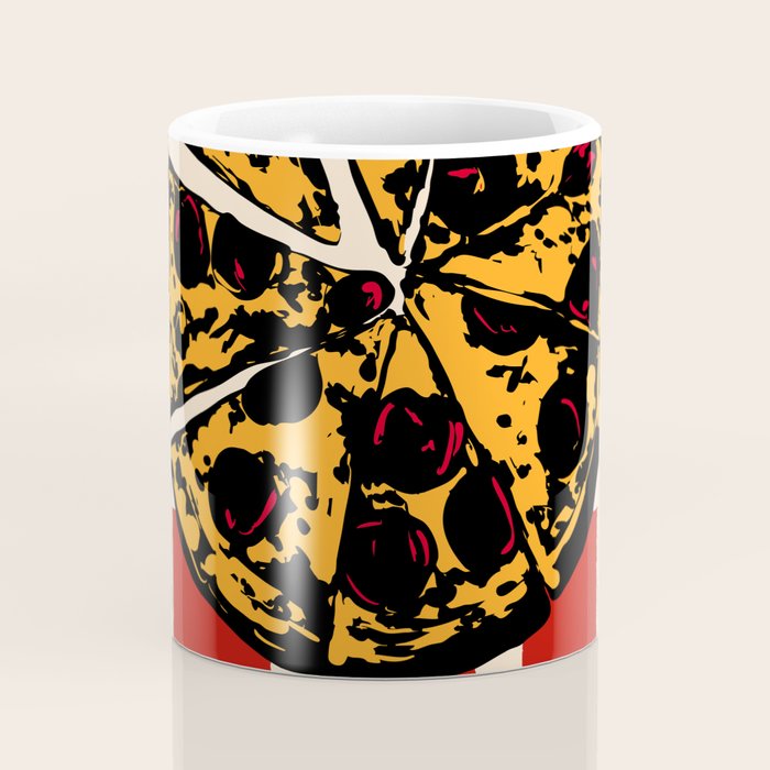 Pizza Time Retro Illustration Coffee Mug Gallery Image 4