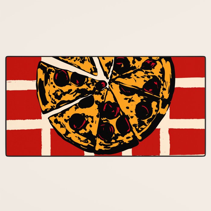 Pizza Time Retro Illustration Desk Mat Gallery Image 3