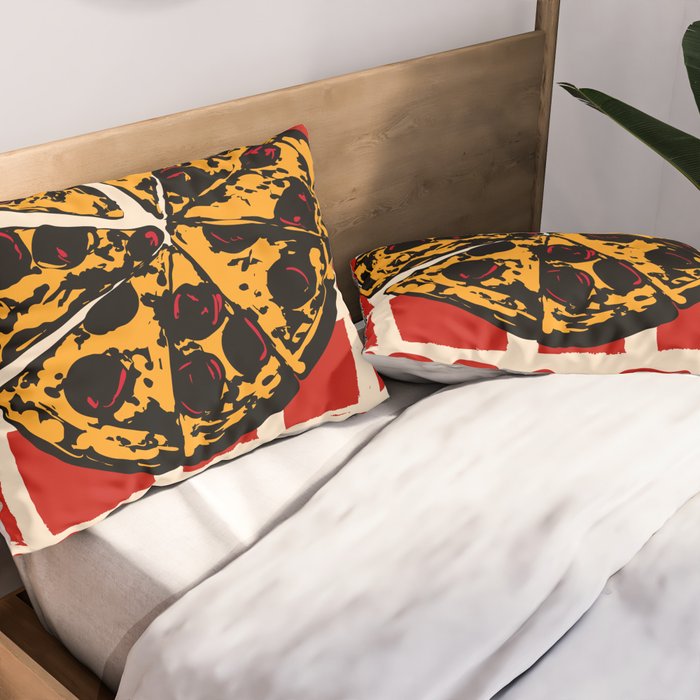 Pizza Time Retro Illustration Pillow Sham Gallery Image 2
