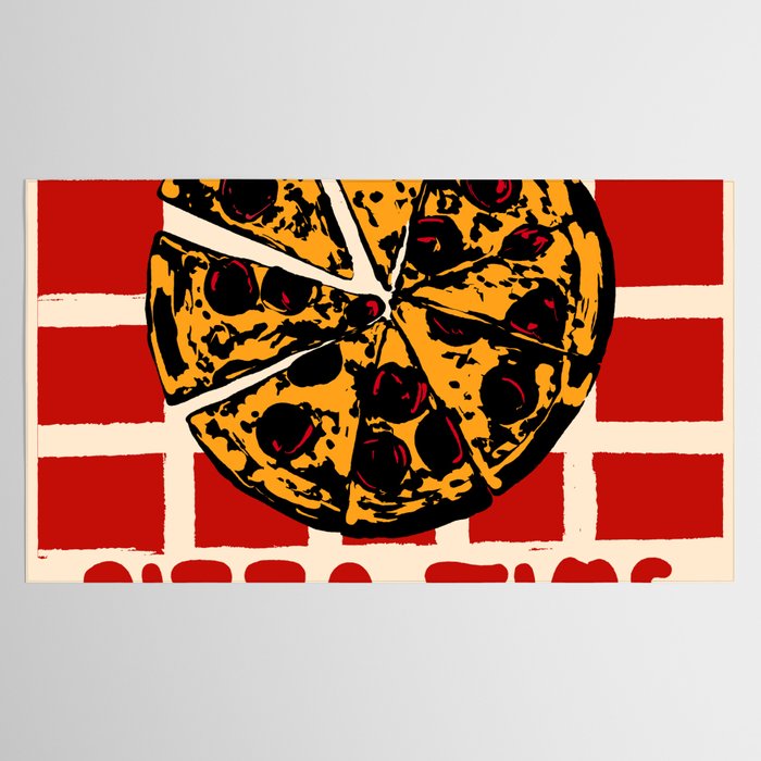 Pizza Time Retro Illustration Tablecloth Gallery Image 2