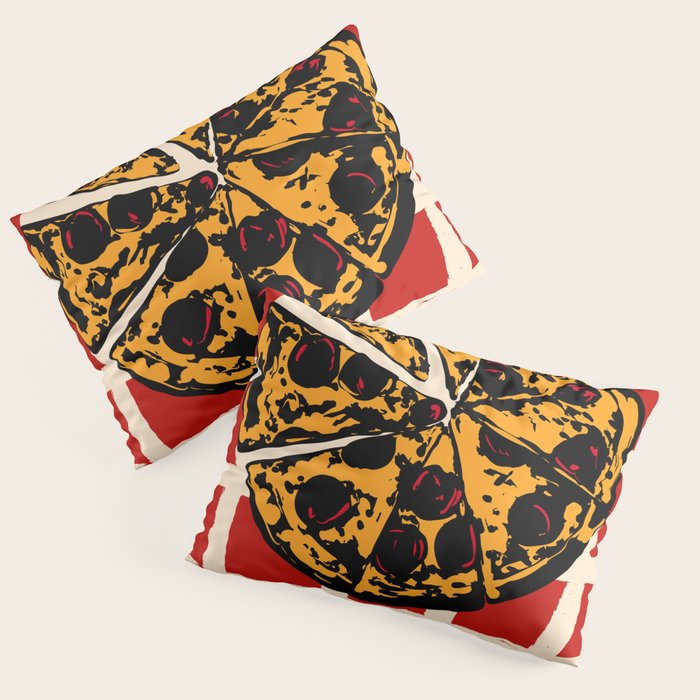 Pizza Time Retro Illustration Pillow Sham Gallery Image 1