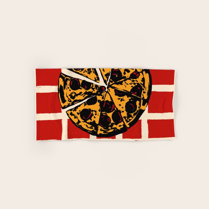 Pizza Time Retro Illustration Bath Towel Gallery Image 1