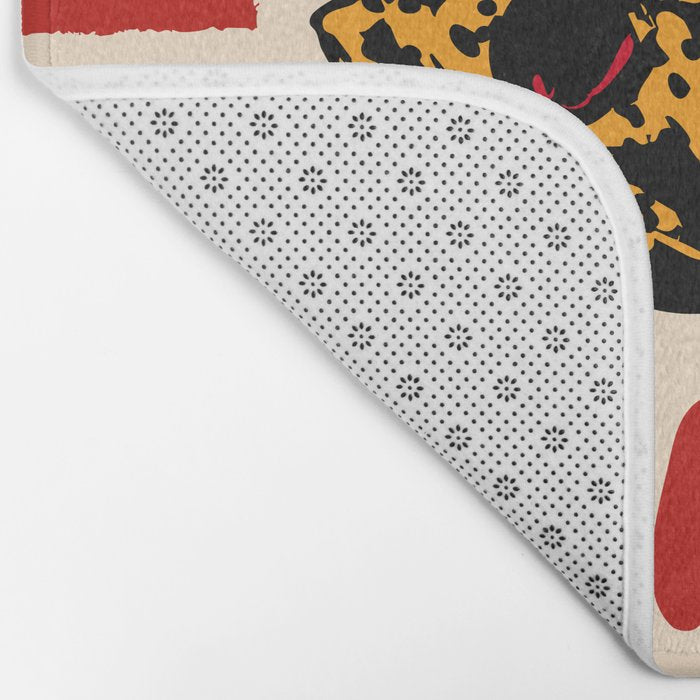 Pizza Time Retro Illustration Bath Mat Gallery Image 2