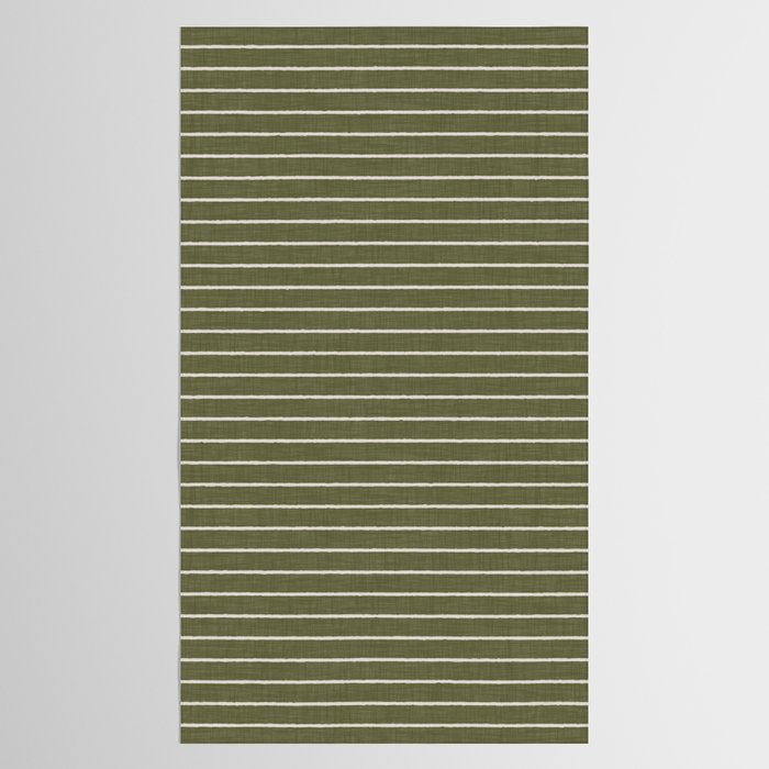 Cozy Stripes In Olive Green Tablecloth Gallery Image 2