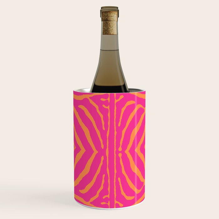 Zebra Pattern | Zebra Stripes | Zebra Pink and Orange Stripes 744 Wine Chiller Gallery Image 2