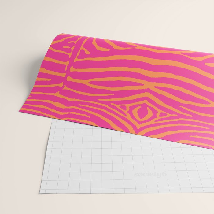 Zebra Pattern | Zebra Stripes | Zebra Pink and Orange Stripes 744 Wrapping Paper Gallery Image 2