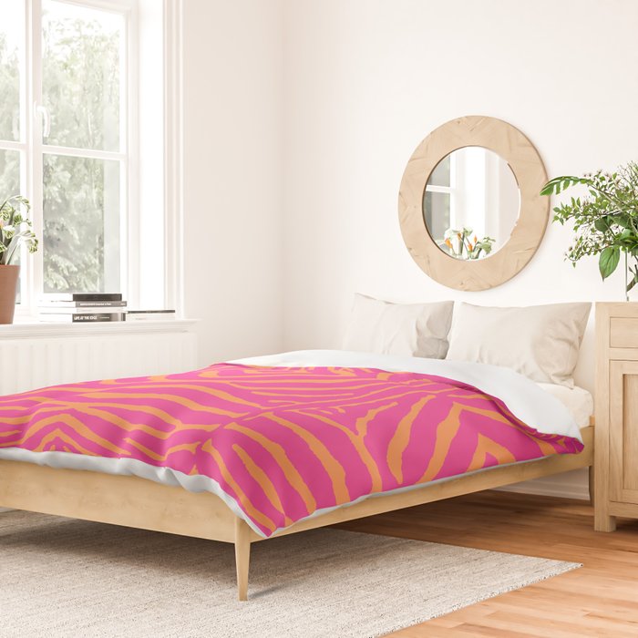 Zebra Pattern | Zebra Stripes | Zebra Pink and Orange Stripes 744 Duvet Cover Gallery Image 2