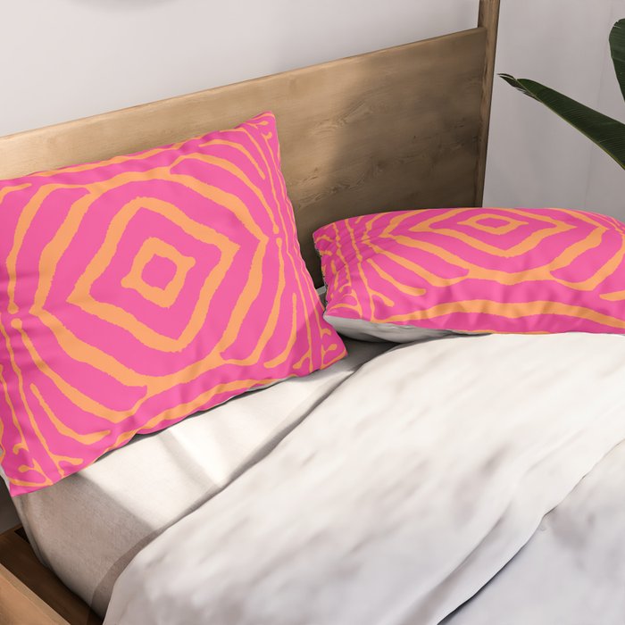 Zebra Pattern | Zebra Stripes | Zebra Pink and Orange Stripes 744 Pillow Sham Gallery Image 2