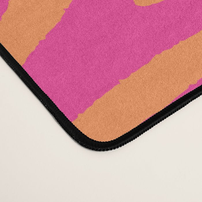 Zebra Pattern | Zebra Stripes | Zebra Pink and Orange Stripes 744 Desk Mat Gallery Image 4