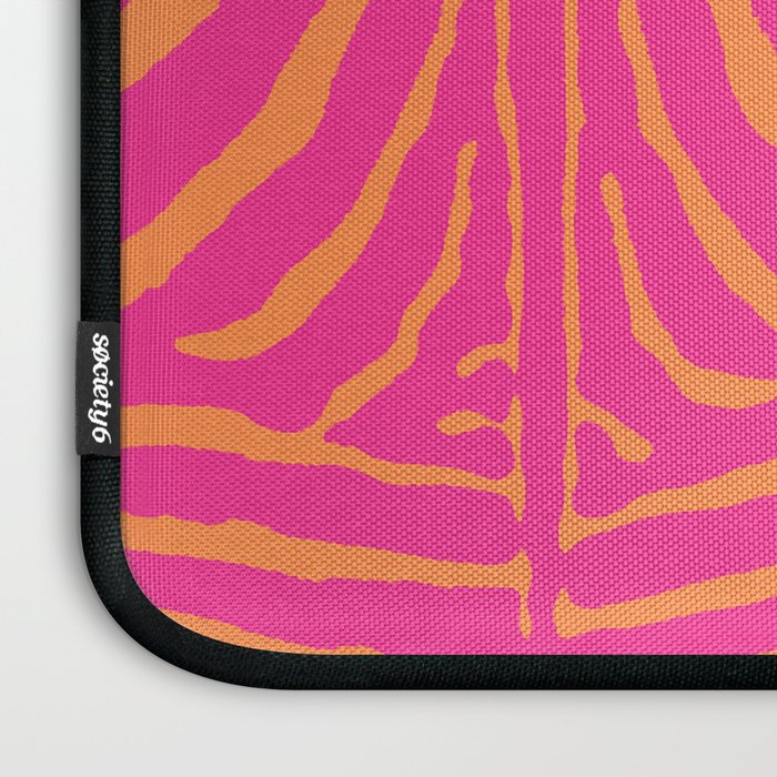 Zebra Pattern | Zebra Stripes | Zebra Pink and Orange Stripes 744 Laptop Sleeve Gallery Image 3