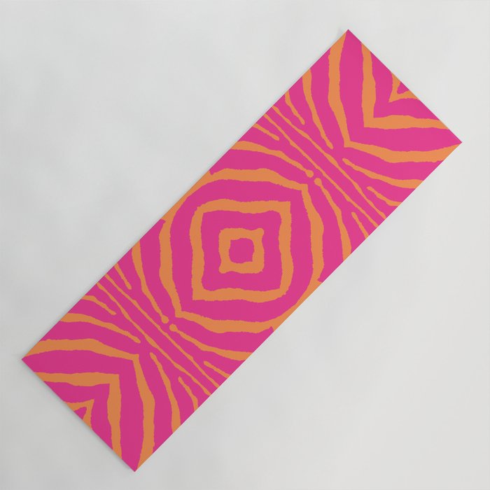 Zebra Pattern | Zebra Stripes | Zebra Pink and Orange Stripes 744 Yoga Mat Gallery Image 1
