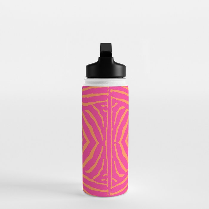 Zebra Pattern | Zebra Stripes | Zebra Pink and Orange Stripes 744 Water Bottle Gallery Image 3