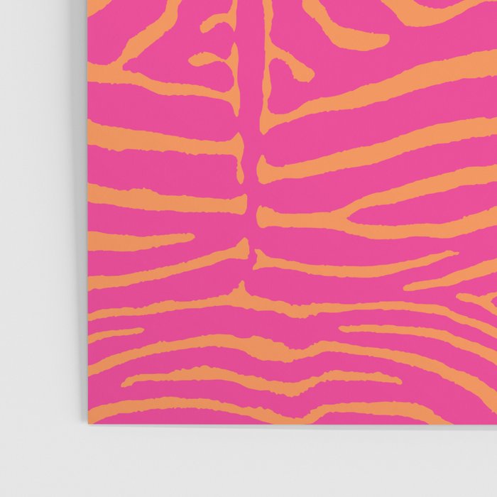 Zebra Pattern | Zebra Stripes | Zebra Pink and Orange Stripes 744 Poster Gallery Image 3