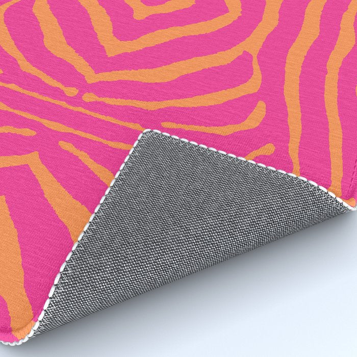 Zebra Pattern | Zebra Stripes | Zebra Pink and Orange Stripes 744 Rug Gallery Image 4