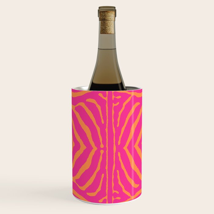 Zebra Pattern | Zebra Stripes | Zebra Pink and Orange Stripes 744 Wine Chiller Gallery Image 3