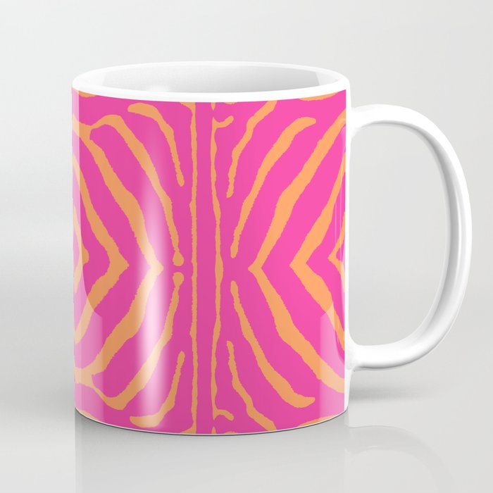 Zebra Pattern | Zebra Stripes | Zebra Pink and Orange Stripes 744 Coffee Mug Gallery Image 1