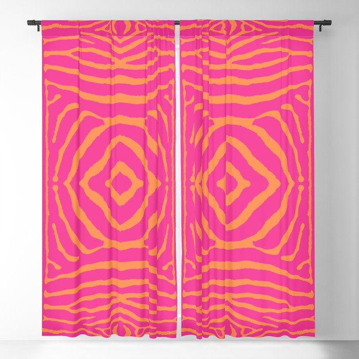 Zebra Pattern | Zebra Stripes | Zebra Pink and Orange Stripes 744 Window Curtain Gallery Image 5
