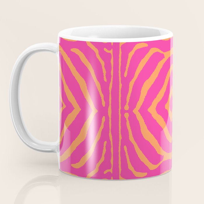 Zebra Pattern | Zebra Stripes | Zebra Pink and Orange Stripes 744 Coffee Mug Gallery Image 3