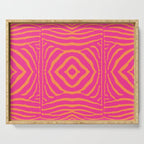 Zebra Pattern | Zebra Stripes | Zebra Pink and Orange Stripes 744 Serving Tray Gallery Image 1