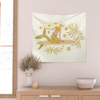 Retro Surf Mermaid by surfy birdy art Wall Tapestry Gallery Image 2