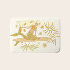 Retro Surf Mermaid by surfy birdy art Bath Mat Gallery Image 1