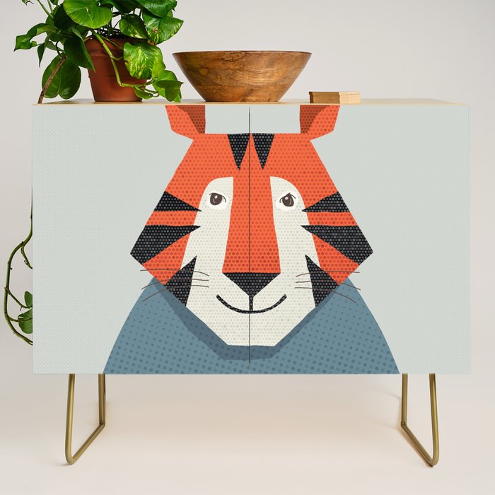 Whimsy Tiger, Animal Portrait Credenza Gallery Image 1