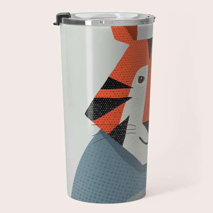 Whimsy Tiger, Animal Portrait Travel Mug Gallery Image 3
