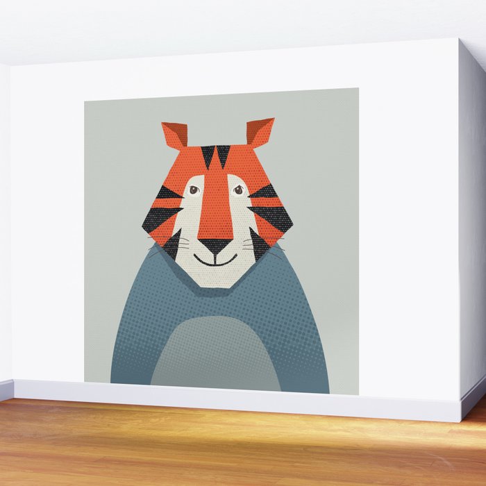 Whimsy Tiger, Animal Portrait Wall Mural Gallery Image 2